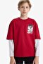 Oversize Wide Fit Crew Neck Long Sleeve T-Shirt Boys E9591A825Au