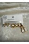 Gold Color Steel 6-Piece Earring Set - Pearlescent Drop-Shaped Non-Tarnish Combination Earrings