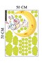 Cute Giraffe on the Moon Green Clouds And Green Stars Deco Kids Room Wall Sticker - 2