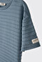 Boy's Short Sleeve Indigo T-Shirt with Ribbed Collar - 3