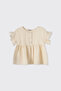 Girl's Lace Detailed Muslin Beige Blouse