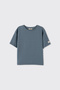 Boy's Short Sleeve Indigo T-Shirt with Ribbed Collar
