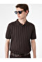 Regular Fit Short Sleeve Textured Buttoned Polo Collar Knitwear T-Shirt - 2