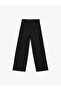 Pleat Detailed Wide Leg Fabric Trousers with Pockets - 4