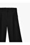 Pleat Detailed Wide Leg Fabric Trousers with Pockets - 5
