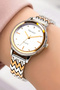 Steel Cord Steel Case Women Wrist Watch, 3 Atm Waterproof Rose-Silver Zmfer178