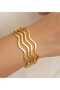 Ajda Zikzak Bracelet Gold Stainless Steel 3-Piece