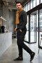 Straight Leg Gabardine Black Men's Cargo Pants - Cotton Flexible Lycra - Cargo Men's Pants - 2