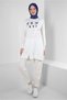 Text Printed Ruffle Detail Sweatshirt Tunic 43699