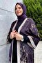 سترة كيمونو مخملية منقوشة بالزهور 4785