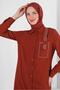 BUTTONED LONG TUNIC WITH STITCH DETAIL 43607 - 2