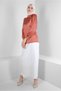 Stripe Satin Blouse with Tie at the Neck 43713 - 2