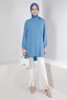HIDDEN BUTTON TUNIC WITH COLLAR BINDING DETAIL 43508