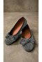 Women's Platinum Stone Detailed Bowknot Ballerinas 1cm Byndskl02 - 7