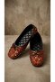 Women's Tan-Brown Bowknot Sequined Ballerinas 1cm Byndpul01 - 8