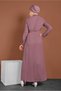 Embroidered Collar Tie Dress 40330 - 4