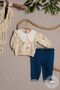 2-Piece Set with Denim Trousers and Lace Collar Detailed Blouse 9-24 Months - 6