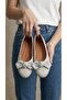 Women's Silver Stone Detailed Bowknot Ballerinas 1cm Byndskl02