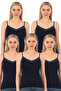 Özkan 2040 5 Pack Women's Viscose Satin Collar Flexible Comfortable Soft Thin Strap Tank Top