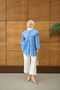 Blue Lace Baby Collar Shirt