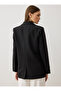 Double Button Lined Blazer Jacket - Black - - 7