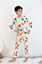 Boy's Printed Interlock Fabric Long Sleeve Pajamas Set - 2
