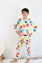 Boy's Printed Interlock Fabric Long Sleeve Pajamas Set - 7