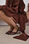 Alexandra Brown Satin Mesh Women's Heeled Shoes - 4