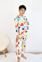 Boy's Printed Interlock Fabric Long Sleeve Pajamas Set - 8