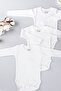 3-Piece 100% Cotton Long Sleeve Baby Snap-On Bodysuit - 3