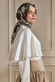 Beige Night Flower Patterned Muslin Scarf