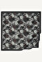 Black Night Flower Patterned Muslin Scarf - 2