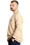 Mode XL Large Size Men's Sweathirt Crew Neck Embroidered Sweat 23525 Beige - 2