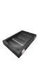 New Glass Covered Imera Leather Fabric Black Color 34 cm / 24 cm Compartmented Necklace-Bracelet Tray