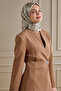 Brown Lily Pattern Natural Scarf