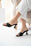Women's Lena Black Metallic Slippers - 2