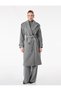 Trench Coat Kaşe Double-Breasted Belted Pocket Long Sleeve - 2