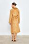 Long Velvet Trench Coat - Camel - 8