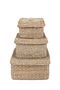 Square Small Natural Wicker Basket with Lid - Sold as a Set of 2. - 2