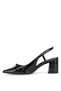 Elit Zk2702 Women's Patent Leather Classic Heeled Shoes Black - 3