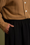تنورة كتان - أسود - 3