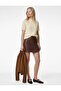Mini Faux Leather Skirt with Slit Detail