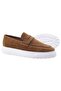 Men's Brown Genuine Suede Loafer Shoes - 4