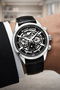 Leather Cord Steel Case Automatic Mechanism Men Wrist Watch Black Sddk104 - 4