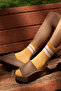6 Pairs Striped College Socks Yellow Gray White Cotton Tennis Socks Set - 8