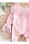Carmen Jumpsuit Guipure Lace Hat 100% Cotton Combed Cotton Baby Girl Set Newborn Mevlüt Hospital Discharge - 3