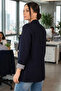 Women's Dark Navy Inner-Sleeve Striped Single-Button Jacket ARM-22K001122 - 3