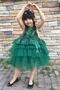 Girl's Evening Dress Sequined Tulle Dress Green - 3