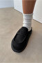 Women's slippers black suede - 2