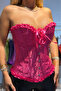 Enissa Embroidered Corset - Neon Pink - 2
